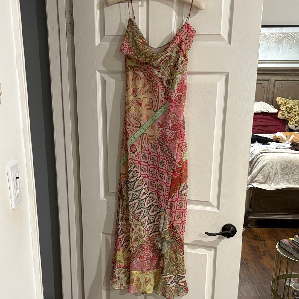 Zara Multicolor Paisley and Geometric Midi Dress